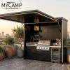 Aluminium Hotel Commercial Modern Cabinet Waterproof Patio Camping Outdoor Kitchen Set With Shed LED Lights Outdoor Bbq Island