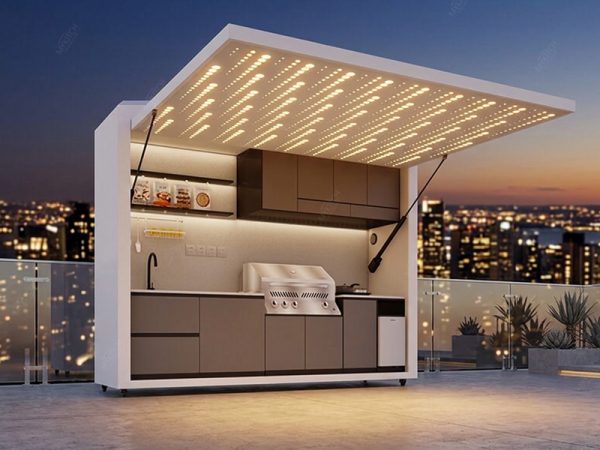 Outdoor Kitchen - Durable Aluminum Alloy, Multifunctional Modules Ideal Gatherings Kitchen Outdoor Mobile Kitchen