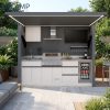 Luxury Modern Modular Prefab Aluminum Outdoor Kitchen Cabinet Set Portable Outdoor Prefabricated Kitchen