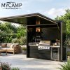 Luxury Modern Modular Prefab Aluminum Outdoor Kitchen Cabinet Set Portable Outdoor Prefabricated Kitchen