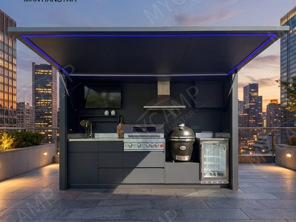 High Quality Stove Outdoor Kitchen Bbq Island Steel Outdoor Kitchen Outdoor Kitchen Cabinets Outdoor Kitchen with Roller Shutter