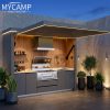 Aluminium Hotel Commercial Modern Cabinet Waterproof Patio Camping Outdoor Kitchen Set With Shed LED Lights Outdoor Bbq Island