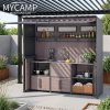 Aluminium Hotel Commercial Modern Cabinet Waterproof Patio Camping Outdoor Kitchen Set With Shed LED Lights Outdoor Bbq Island
